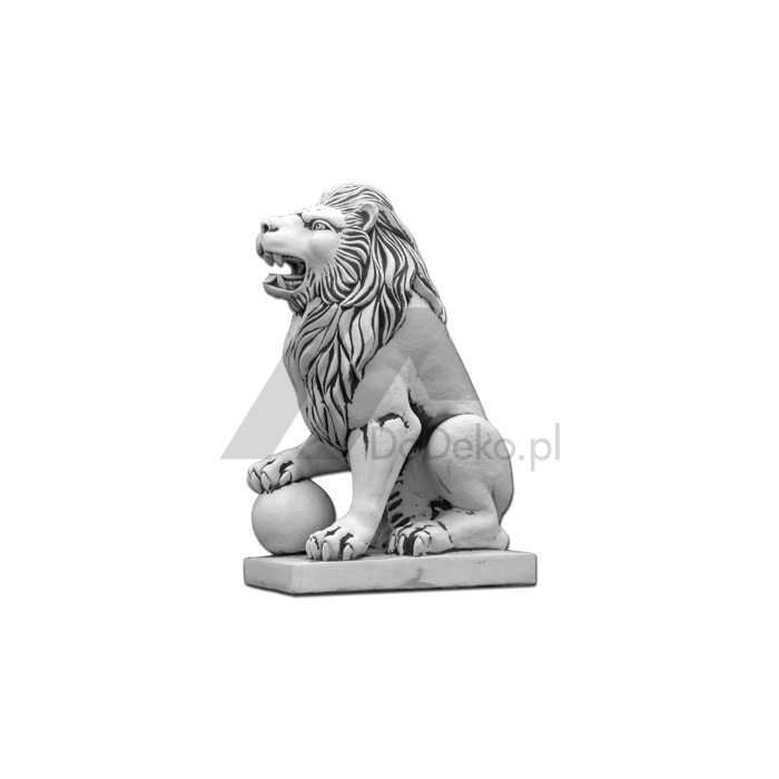 Lew duży z kulą-figura ogrodowa