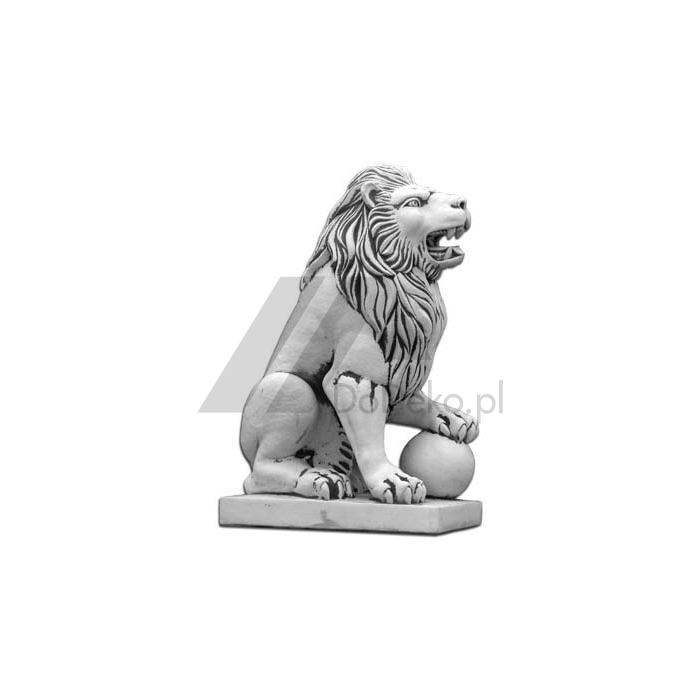 Lew duży lewy z kulą-figura ogrodowa