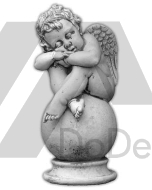 Betonowa figurka - aniołek śpiący na kuli