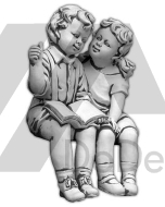 Figurka betonowa chłopca i dziewczynki z książką