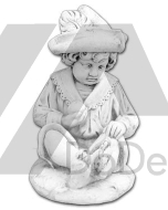 Figurka ogrodowa chłopiec w kapeluszu