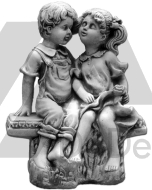Figury dekoracyjne - dziewczynka i chłopczyk na ławeczce