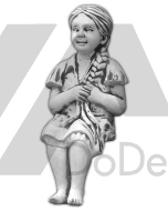 Betonowa figurka dziewczynki z warkoczem