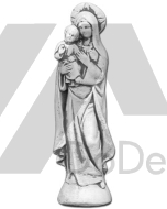 Betonowa figurka Matka Boska z dzieciątkiem Jezus