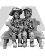 Figury ogrodowe z betonu - dzieci na ławeczce