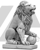 Lew duży lewy z kulą-figura ogrodowa