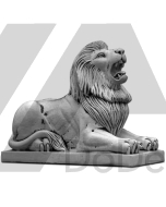 Ryczący lew z betonu - figura dekoracyjna